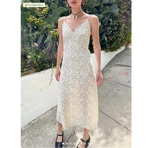 Lisa Says Gah Christy Slip Dress in Daisy Jacquard Mint - S - NWT!